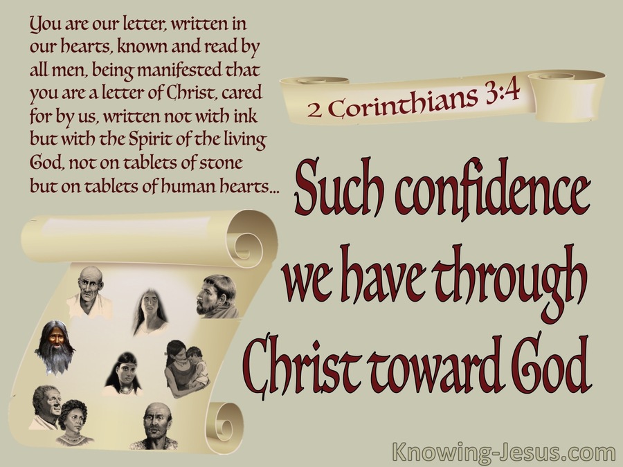 2 Corinthians 3:4 Confidence In God Through Christ (red)